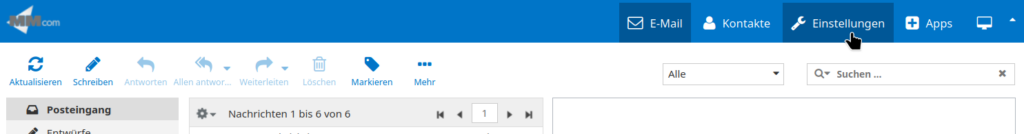 Screenshot Einstellungen